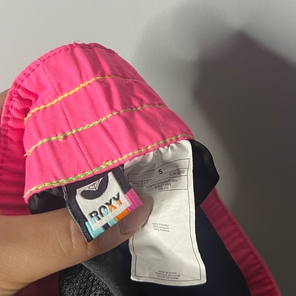 Roxy Y2K Micro Mini Shorts with Neon Striped and Keychain Zipper 5 (Small) - Picture 5 of 5